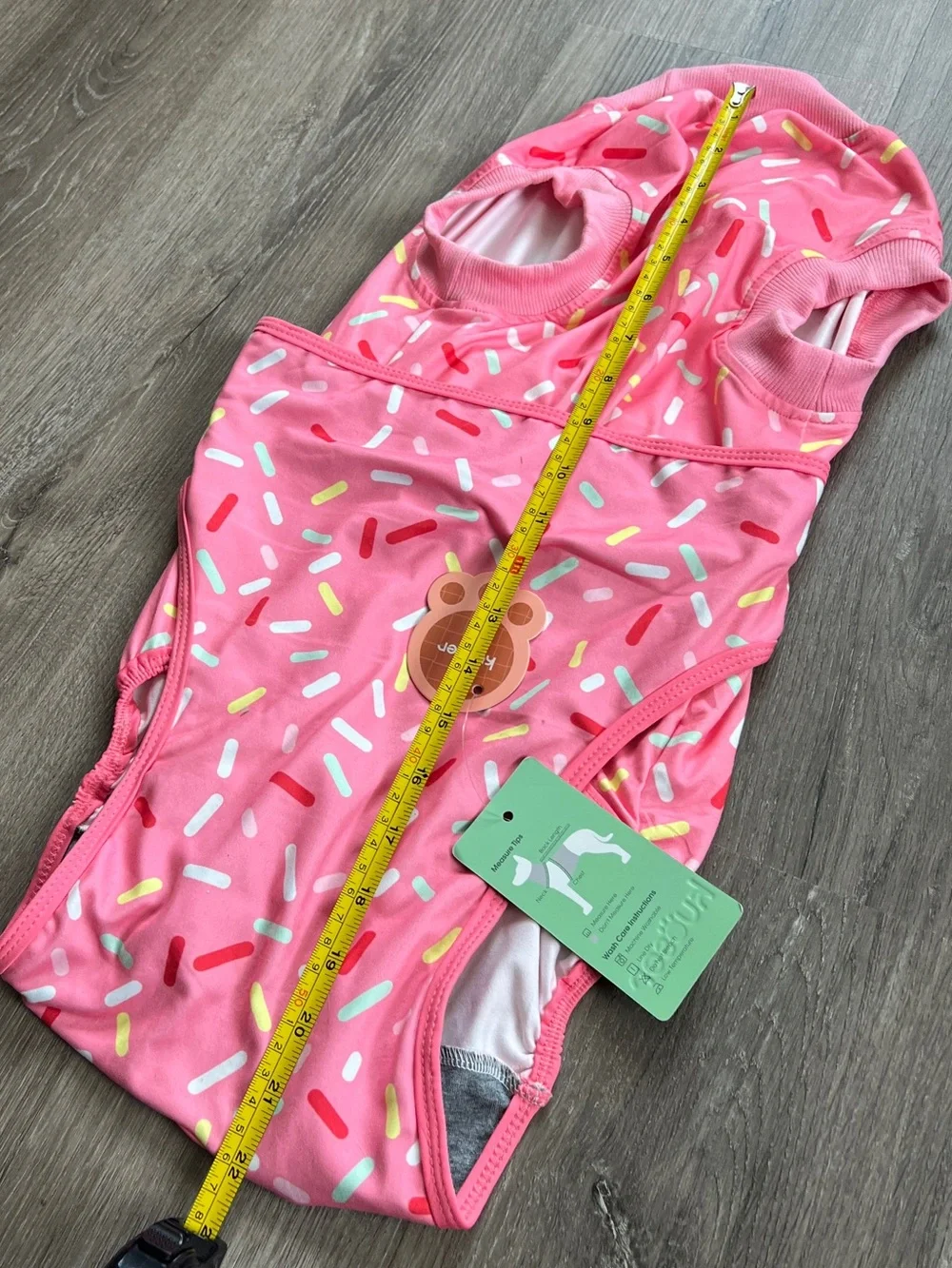 NWT Rainbow Sprinkles Dog One Piece Velcro Onesie Costume Outfit Large